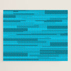 Wright Mid Century Modern Geometric Abstract Pattern in Turquoise Blue Jigsaw Puzzle Gallery Image 1