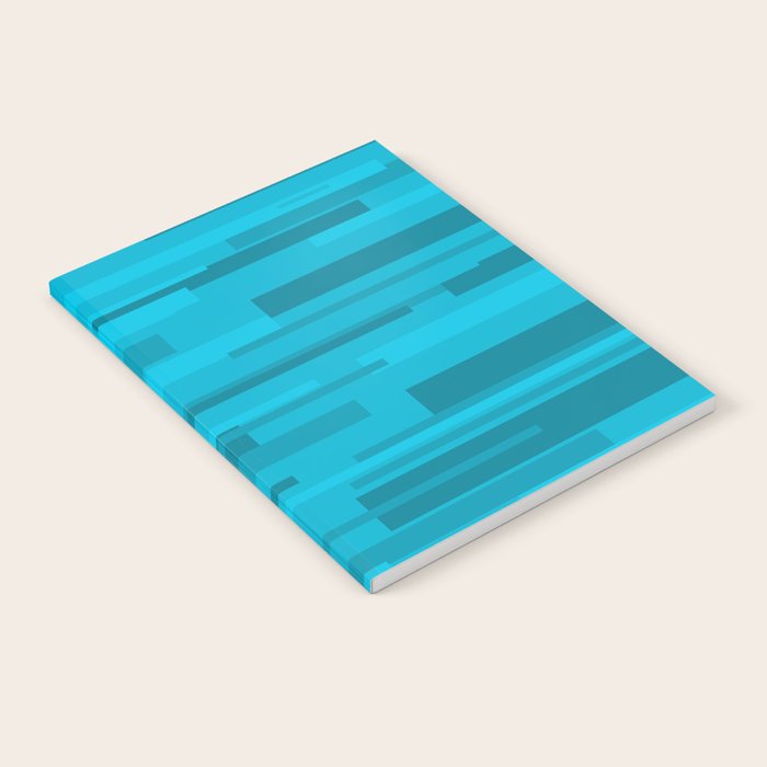 Wright Mid Century Modern Geometric Abstract Pattern in Turquoise Blue Notebook Gallery Image 2