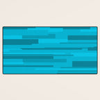Wright Mid Century Modern Geometric Abstract Pattern in Turquoise Blue Desk Mat Gallery Image 3