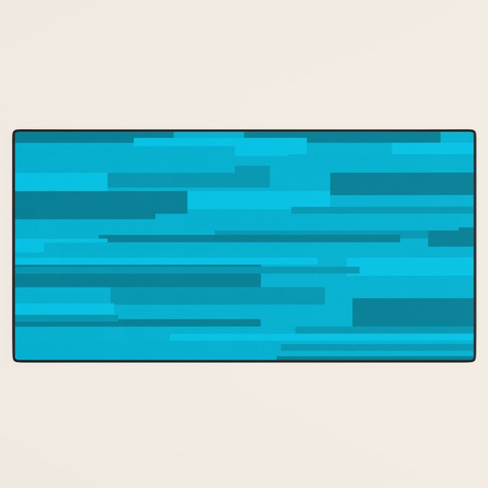 Wright Mid Century Modern Geometric Abstract Pattern in Turquoise Blue Desk Mat Gallery Image 3