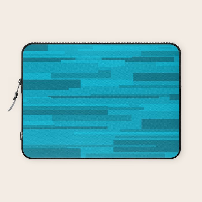 Wright Mid Century Modern Geometric Abstract Pattern in Turquoise Blue Laptop Sleeve Gallery Image 1