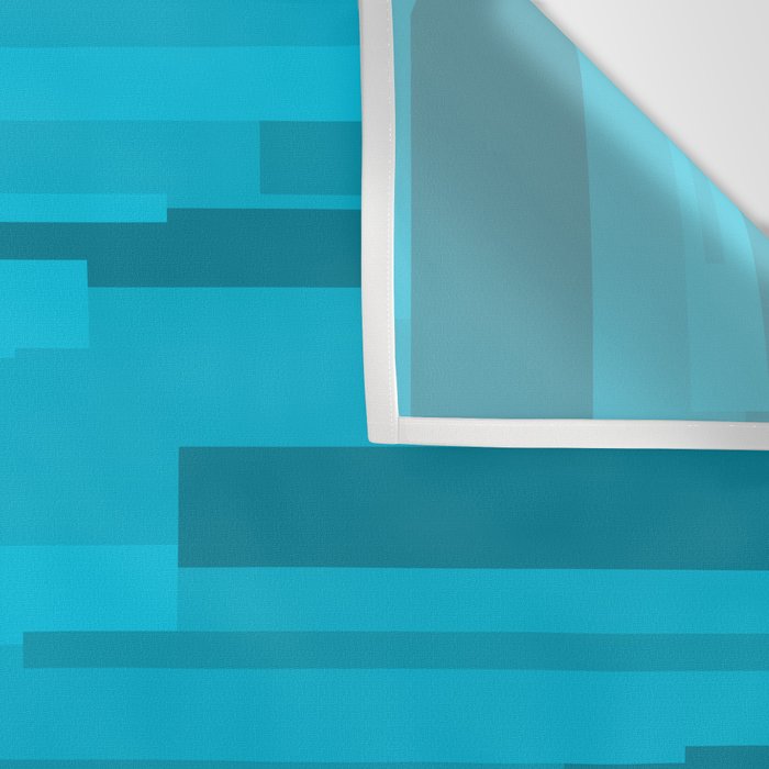 Wright Mid Century Modern Geometric Abstract Pattern in Turquoise Blue Wall Tapestry Gallery Image 3
