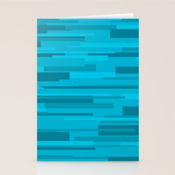 Wright Mid Century Modern Geometric Abstract Pattern in Turquoise Blue Stationery Card Gallery Image 2