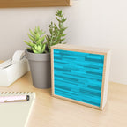 Wright Mid Century Modern Geometric Abstract Pattern in Turquoise Blue Mini Art Print Gallery Image 2