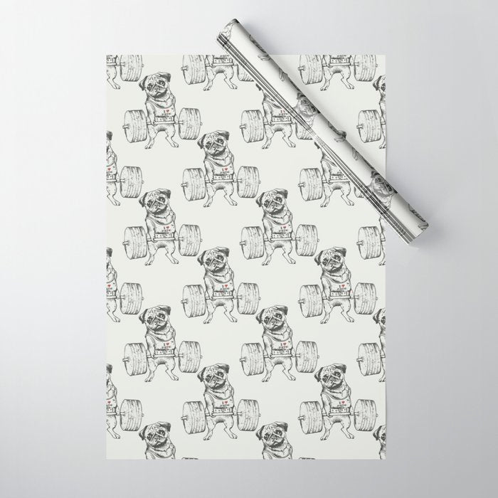 Pug Lift Wrapping Paper Gallery Image 1