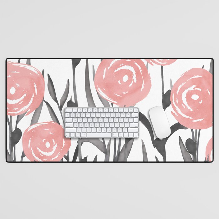 Abstract, Flower Garden, Watercolor, Floral Prints Desk Mat Gallery Image 1