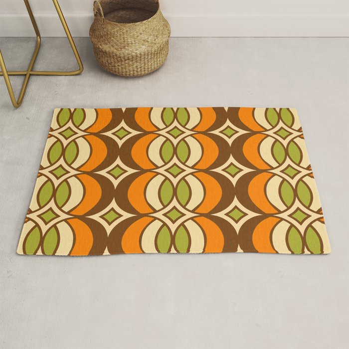 Retro 70s Bohemian Geometric Globe Pattern 546 Rug Gallery Image 1