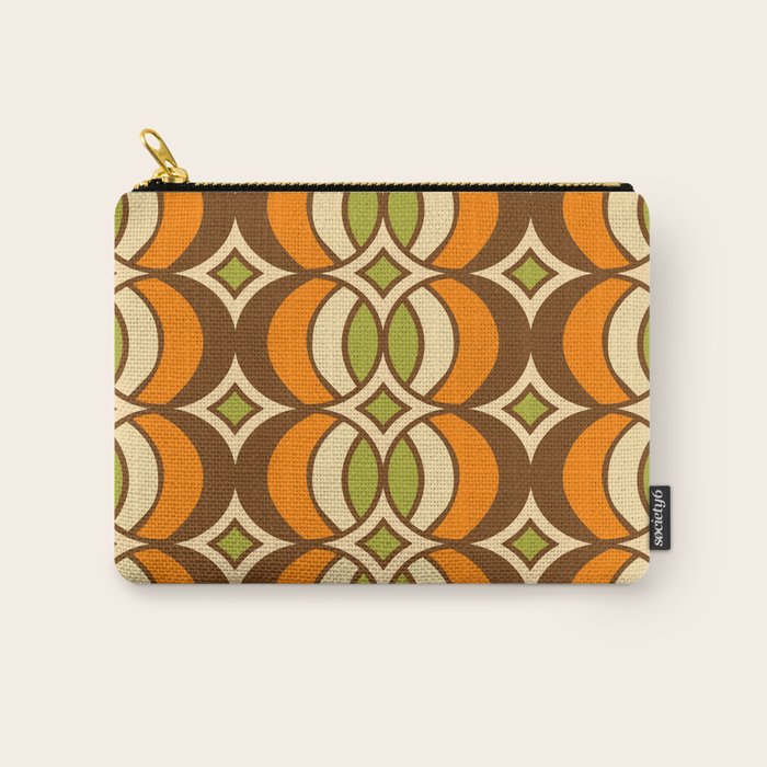 Retro 70s Bohemian Geometric Globe Pattern 546 Carry All Pouch Gallery Image 1