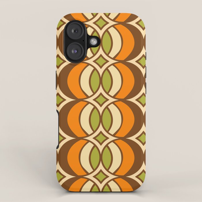 Retro 70s Bohemian Geometric Globe Pattern 546 iPhone Case Gallery Image 1