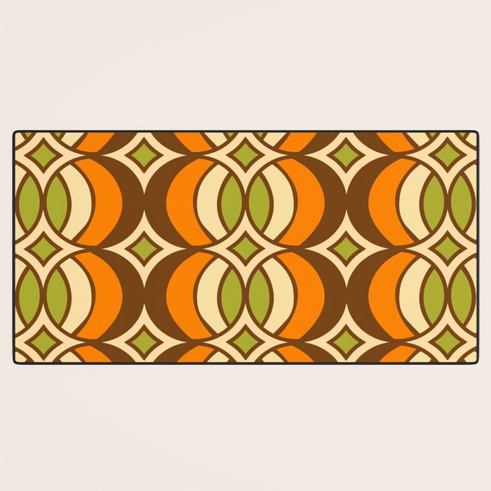 Retro 70s Bohemian Geometric Globe Pattern 546 Desk Mat Gallery Image 3