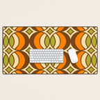 Retro 70s Bohemian Geometric Globe Pattern 546 Desk Mat Gallery Image 1