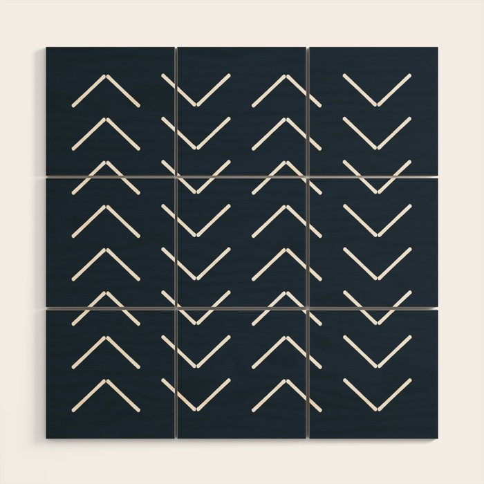 Mudcloth II (Annapolis Blue) Wood Wall Art Gallery Image 1
