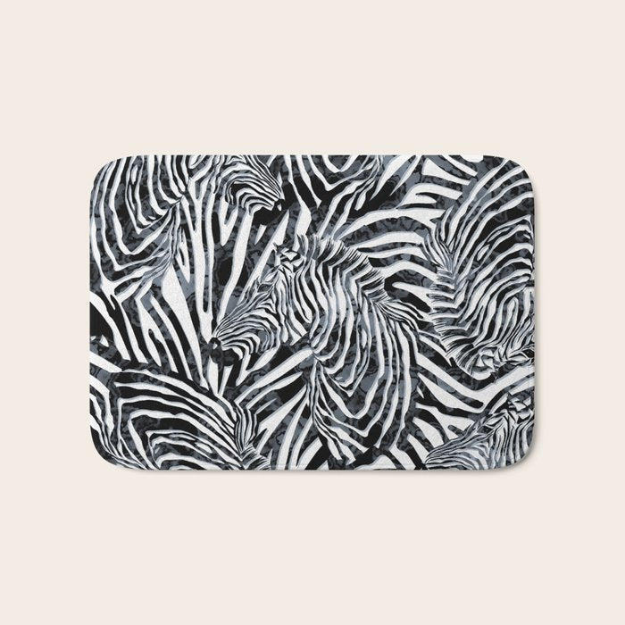 Zebra Bath Mat Gallery Image 1