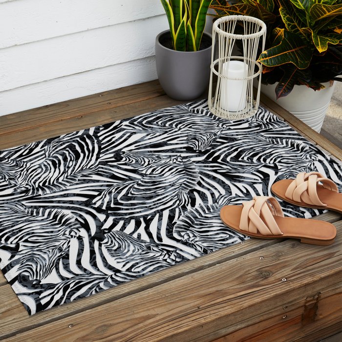 Zebra Outdoor Rug Gallery Image 2