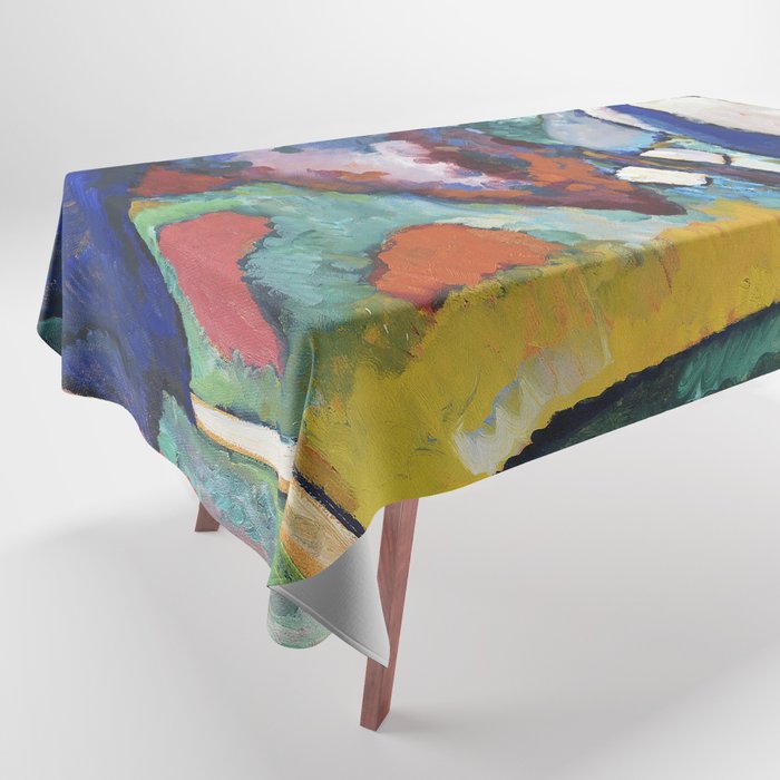 The Waterfall (1909) painting by Wassily Kandinsky Tablecloth Gallery Image 1