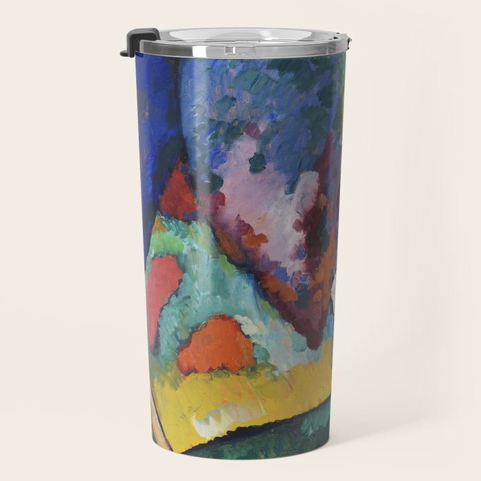 The Waterfall (1909) painting by Wassily Kandinsky Travel Mug Gallery Image 3