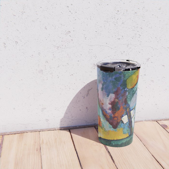 The Waterfall (1909) painting by Wassily Kandinsky Travel Mug Gallery Image 4