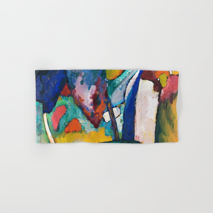 The Waterfall (1909) painting by Wassily Kandinsky Bath Towel Gallery Image 1