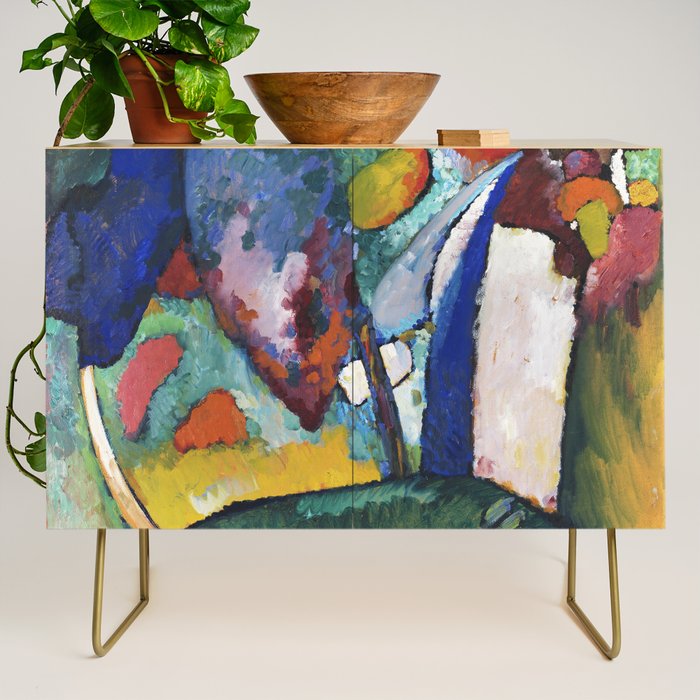The Waterfall (1909) painting by Wassily Kandinsky Credenza Gallery Image 1