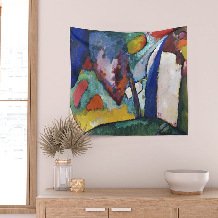 The Waterfall (1909) painting by Wassily Kandinsky Wall Tapestry Gallery Image 2