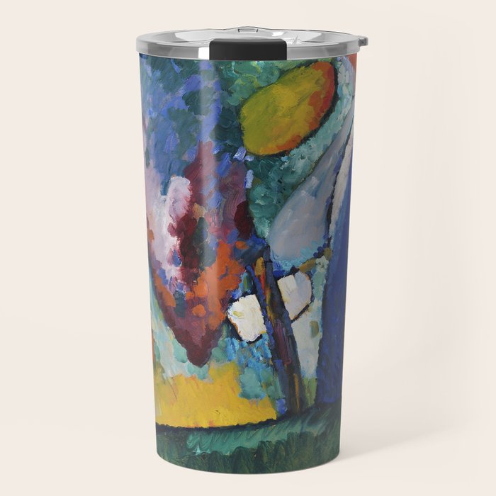 The Waterfall (1909) painting by Wassily Kandinsky Travel Mug Gallery Image 1