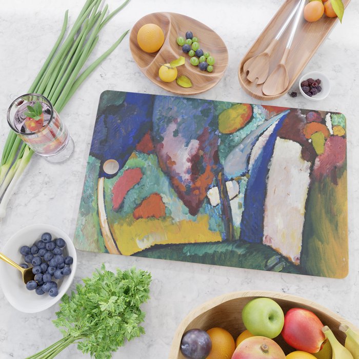 The Waterfall (1909) painting by Wassily Kandinsky Cutting Board Gallery Image 2