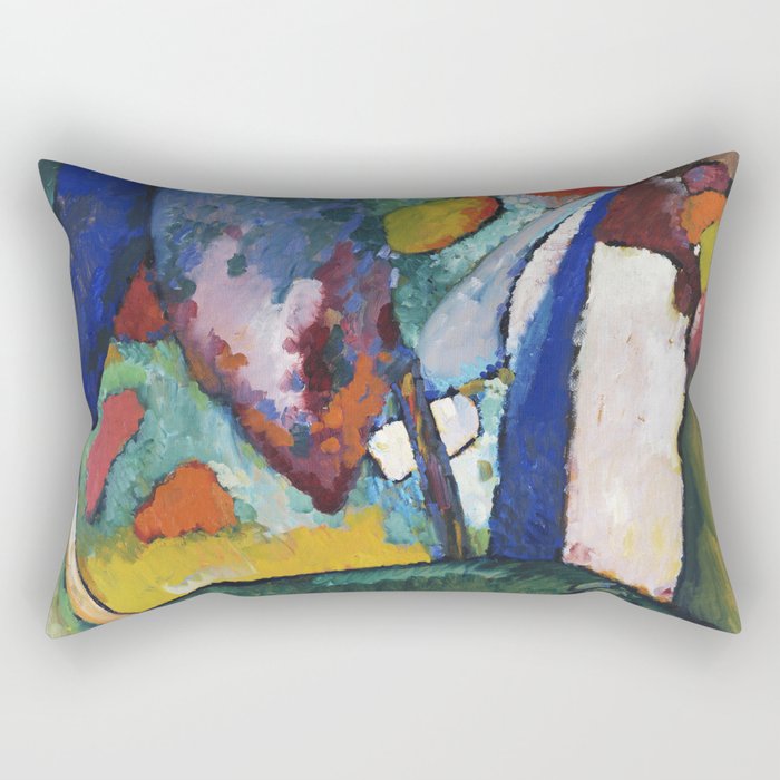 The Waterfall (1909) painting by Wassily Kandinsky Rectangular Pillow Gallery Image 1