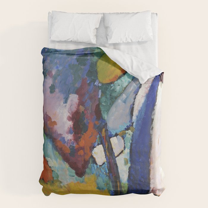 The Waterfall (1909) painting by Wassily Kandinsky Duvet Cover Gallery Image 1