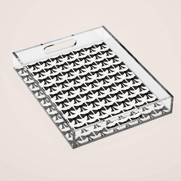 Vintage Bows I Black and White Acrylic Tray Gallery Image 1
