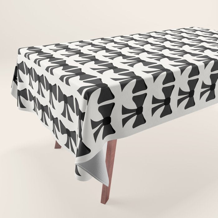 Vintage Bows I Black and White Tablecloth Gallery Image 1