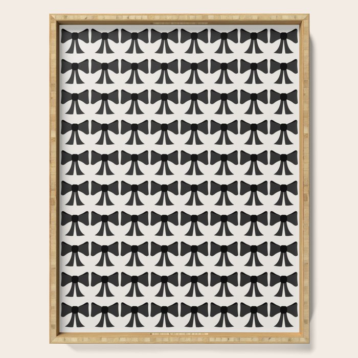 Vintage Bows I Black and White Serving Tray Gallery Image 1