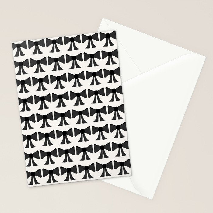 Vintage Bows I Black and White Stationery Card Gallery Image 2