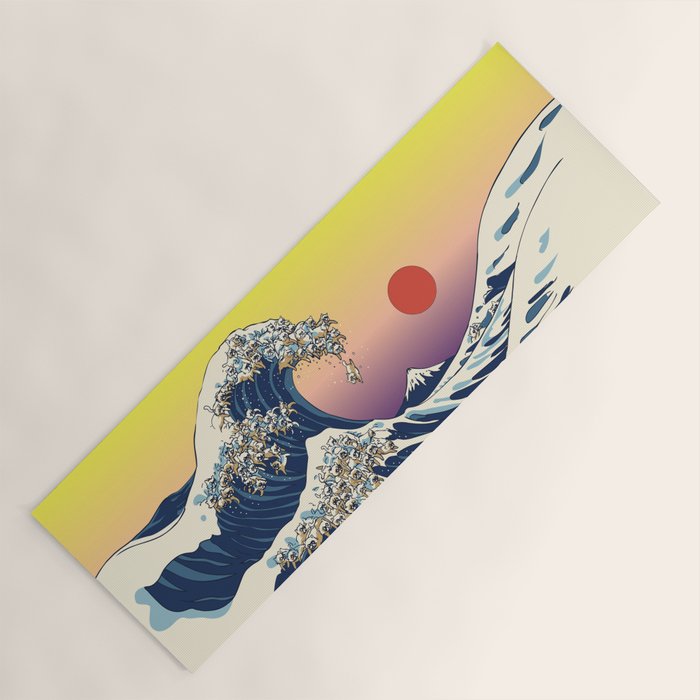 The Great Wave Of  Cat Yoga Mat Gallery Image 1