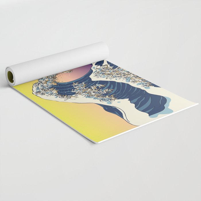The Great Wave Of  Cat Yoga Mat Gallery Image 2