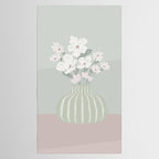 Wildflower bouquet in vase illustration - muted green, dusty pink and beige flowers Tablecloth Gallery Image 2