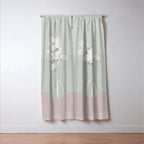 Wildflower bouquet in vase illustration - muted green, dusty pink and beige flowers Window Curtain Gallery Image 3