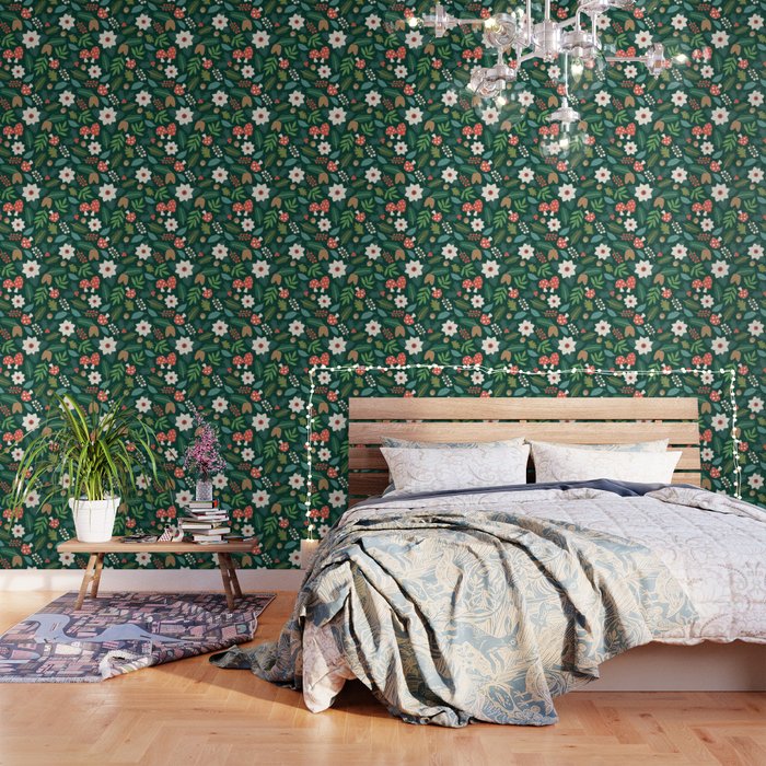 Woodland Holiday Botanicals Wallpaper Gallery Image 3