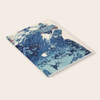 Ogiya Uchi Hanaogi by Utagawa Kuniyoshi 1798-1861 Ukiyo-e Style Floral Fashion Dress Dark Navy Blue Notebook Gallery Image 2