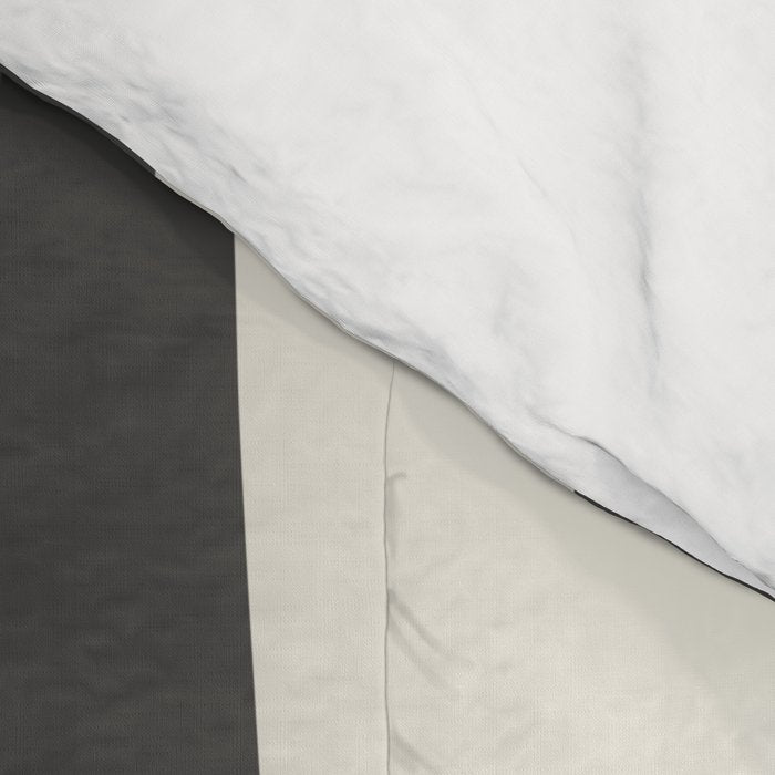 Retro Groove Pattern in Charcoal Grey, Muted Mustard Gold, and Cream  Comforter Gallery Image 4