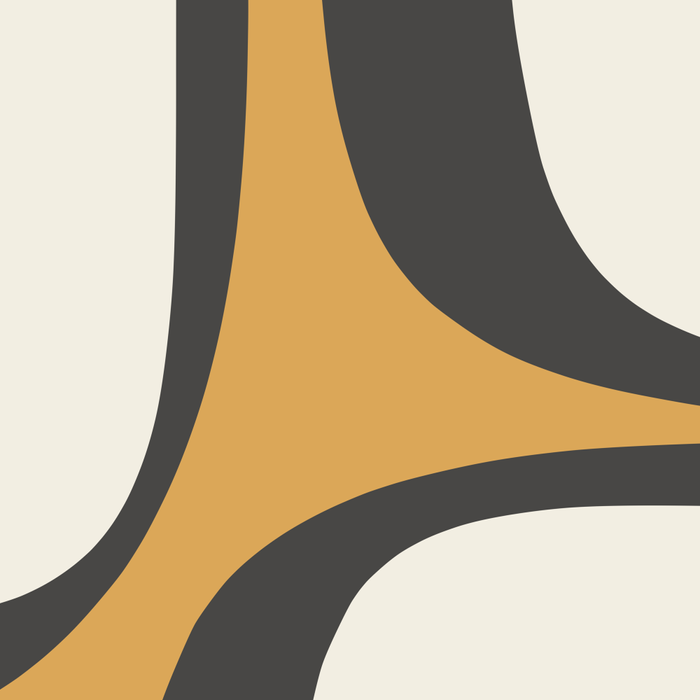 Retro Groove Pattern in Charcoal Grey, Muted Mustard Gold, and Cream  Coffee Mug Gallery Image 2
