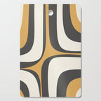 Retro Groove Pattern in Charcoal Grey, Muted Mustard Gold, and Cream  Cutting Board Gallery Image 1