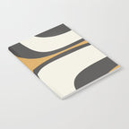 Retro Groove Pattern in Charcoal Grey, Muted Mustard Gold, and Cream  Notebook Gallery Image 2
