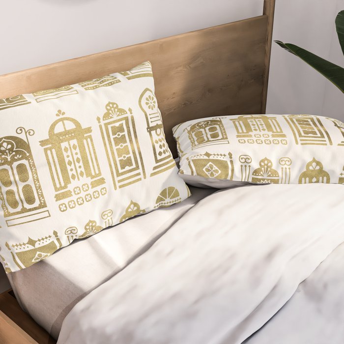 Moroccan Doors - Gold Palette Pillow Sham Gallery Image 2