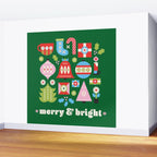 Merry & Bright Christmas | Green Wall Mural Gallery Image 2