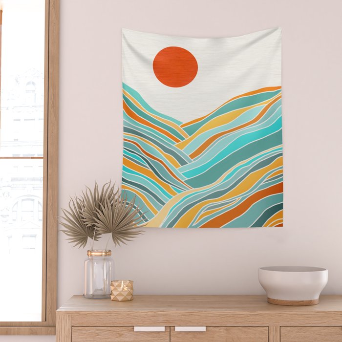 Abstract Sunset Landscape II Wall Tapestry Gallery Image 2