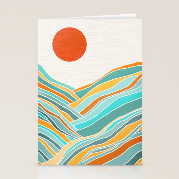 Abstract Sunset Landscape II Stationery Card Gallery Image 1