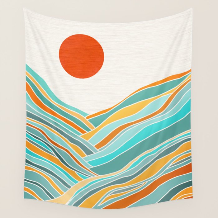 Abstract Sunset Landscape II Wall Tapestry Gallery Image 1