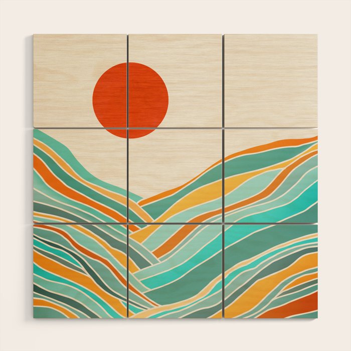 Abstract Sunset Landscape II Wood Wall Art Gallery Image 1