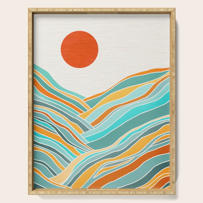 Abstract Sunset Landscape II Serving Tray Gallery Image 1