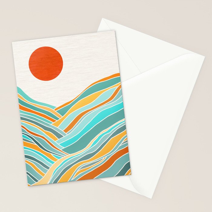 Abstract Sunset Landscape II Stationery Card Gallery Image 2